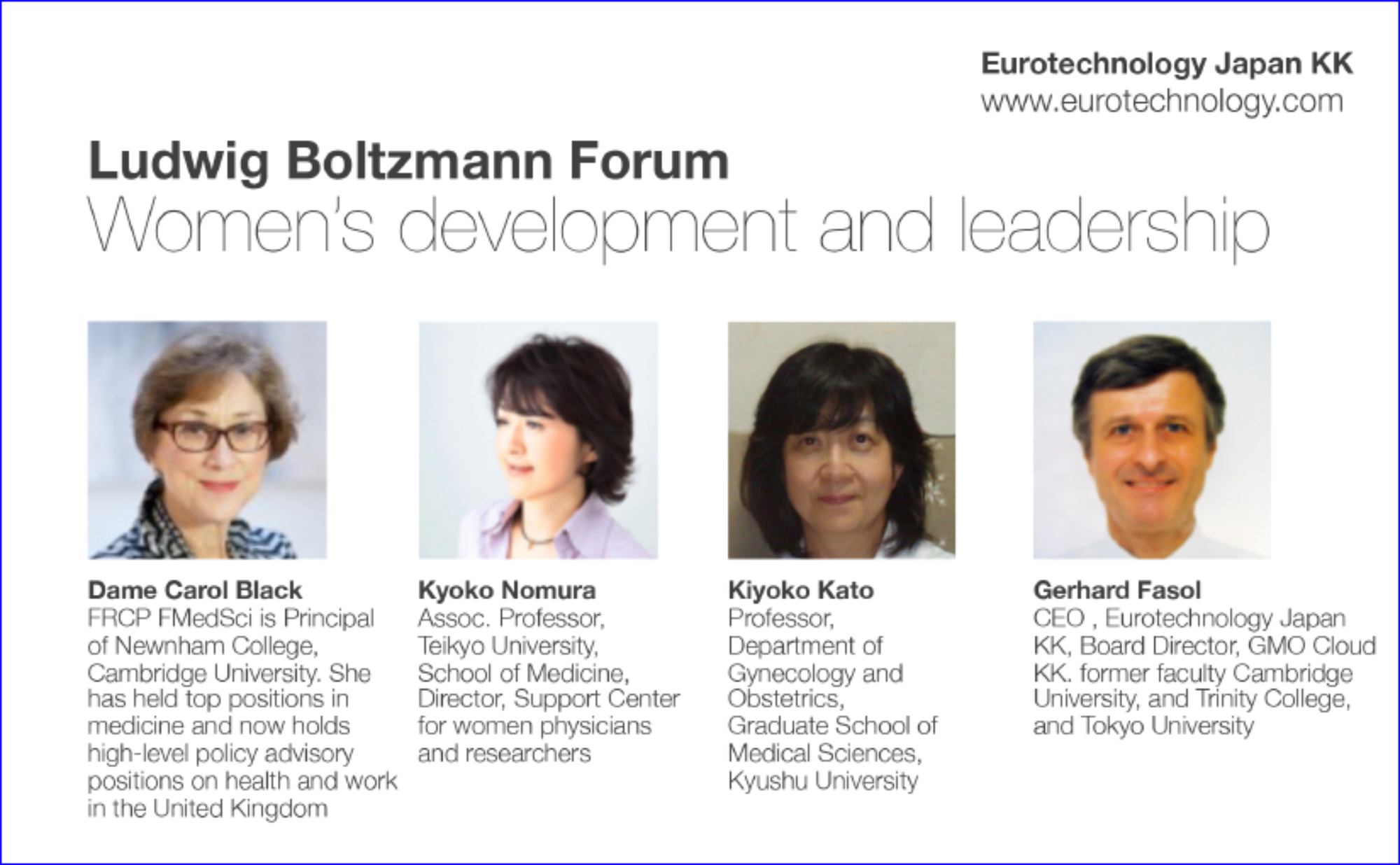 Ludwig Boltzmann Forum on Women’s development and leadership 16 May 2016